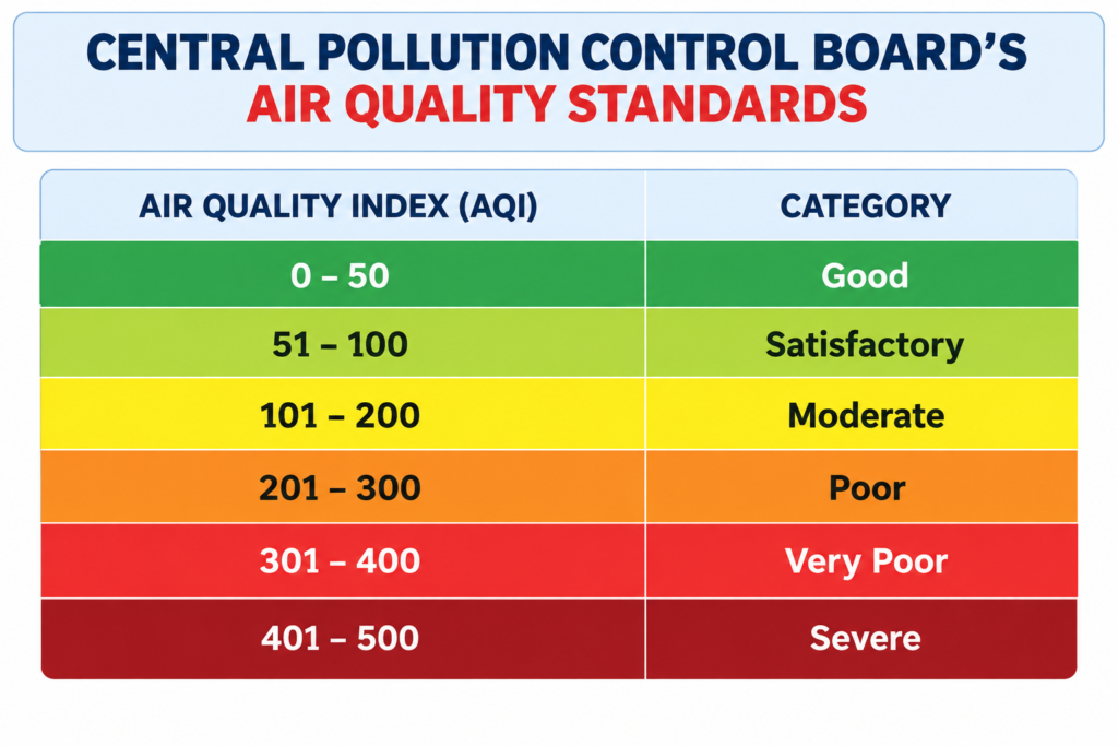 Central Pollution Control Board AQI Standards
