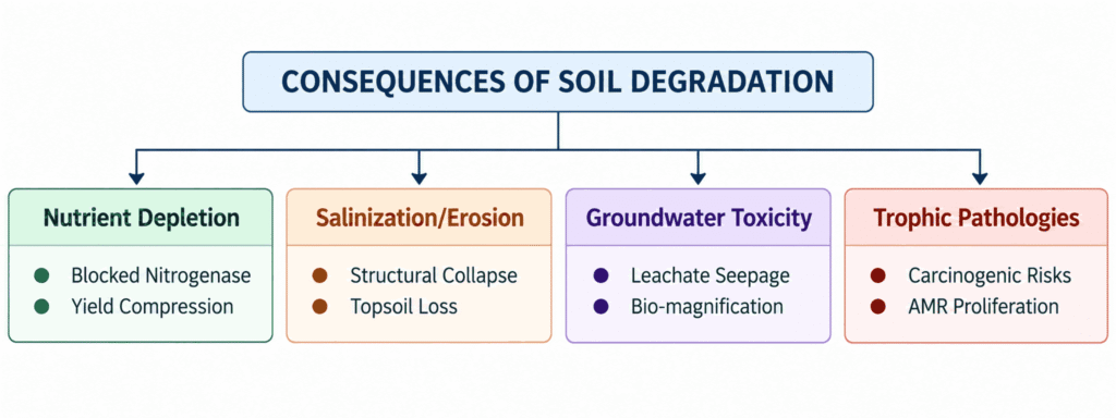 Soil Degradation Consequences Infographic
