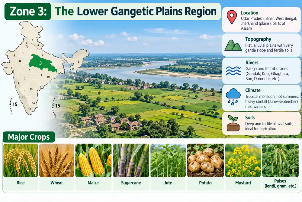Zone 3- The Lower Gangetic Plains Region Infographic