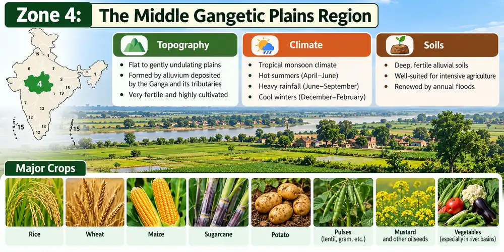 Zone 4- The Middle Gangetic Plains Regions Infographic